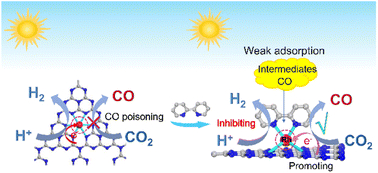 Graphical abstract: Grafting a Rh–bipyridine complex on carbon nitride through coordination: ligand modification of single-atom Rh for enhanced CO2 reduction and inhibited H+ reduction