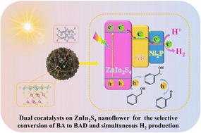 Graphical abstract: Rationally designed dual cocatalysts on ZnIn2S4 nanoflowers for photoredox coupling of benzyl alcohol oxidation with H2 evolution