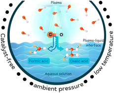 Graphical abstract: Non-thermal atmospheric pressure plasma–liquid synthesis of organic acids in aqueous solution from carbon monoxide