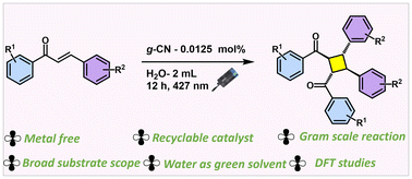 Graphical abstract: Metal free visible light mediated cycloaddition reaction using recyclable graphitic nitride under water