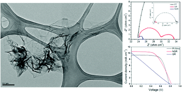 Graphical abstract: Metal-free, nitrogen-doped graphene used as a novel catalyst for dye-sensitized solar cell counter electrodes