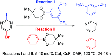 Graphical abstract: Copper-catalysed cross-couplings of arylboronate esters with aryl and heteroaryl iodides and bromides