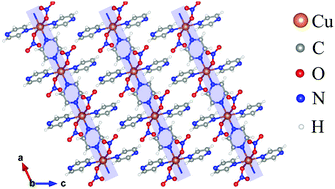 Graphical abstract: Magnetic order and enhanced exchange in the quasi-one-dimensional molecule-based antiferromagnet Cu(NO3)2(pyz)3