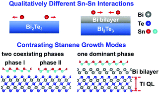 Graphical abstract: Kinetic pathways towards mass production of single crystalline stanene on topological insulator substrates