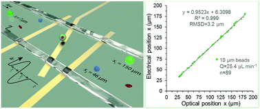 Graphical abstract: Microfluidic impedance cytometry device with N-shaped electrodes for lateral position measurement of single cells/particles