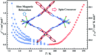 Graphical abstract: Heterometallic {DyIII2FeII2} grids with slow magnetic relaxation and spin crossover
