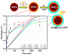 Graphical abstract: Naproxen release from carbon dot coated magnetite nanohybrid as versatile theranostics for HeLa cancer cells