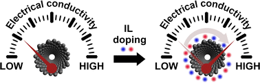 Graphical abstract: Robust doping of single-walled carbon nanotubes with ionic liquids: experiment and first-principles modeling