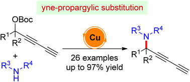 Graphical abstract: Copper-catalyzed amine-mediated yne-propargylic substitution