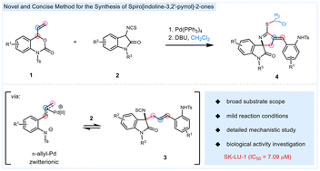 Graphical abstract: Direct synthesis of spirooxindoles enabled by palladium-catalyzed allylic alkylation and DBU-mediated cyclization: concept, scope and applications
