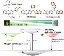 Graphical abstract: Photo-induced room temperature phosphorescence and thermally activated photochromism based on thianthrene derivatives