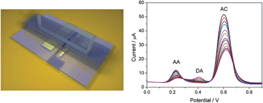 Graphical abstract: Selective electrochemical detection of dopamine in a microfluidic channel on carbon nanoparticulate electrodes