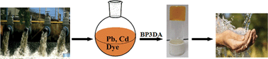 Graphical abstract: A novel gel-based approach to wastewater treatment – unique one-shot solution to potentially toxic metal and dye removal problems