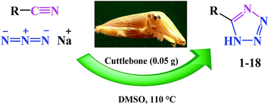 Graphical abstract: A rapid metal free synthesis of 5-substituted-1H-tetrazoles using cuttlebone as a natural high effective and low cost heterogeneous catalyst