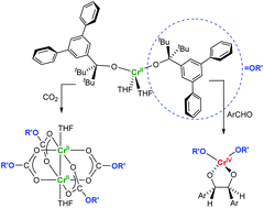 Graphical abstract: Synthesis of a mononuclear, non-square-planar chromium(ii) bis(alkoxide) complex and its reactivity toward organic carbonyls and CO2