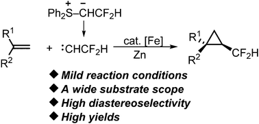 Graphical abstract: Difluoromethylcarbene for iron-catalyzed cyclopropanation