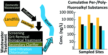 Graphical abstract: Landfill leachate contributes per-/poly-fluoroalkyl substances (PFAS) and pharmaceuticals to municipal wastewater