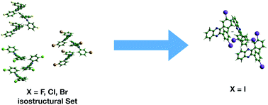 Graphical abstract: Isostructurality of quinoxaline crystal phases: the interplay of weak hydrogen bonds and halogen bonding