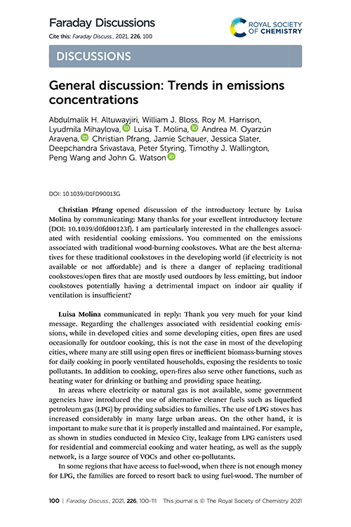 General discussion: Trends in emissions concentrations