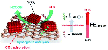 Graphical abstract: Boosting electrochemical CO2 reduction to formate using SnO2/graphene oxide with amide linkages