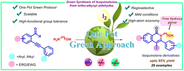 Graphical abstract: An environmentally benign and atom-economical protocol for the regioselective synthesis of isoquinolones from o-alkynylaldehydes