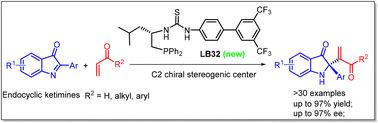 Graphical abstract: Phosphine-catalyzed asymmetric aza-Morita–Baylis–Hillman reaction of endocyclic ketimines and activated alkenes