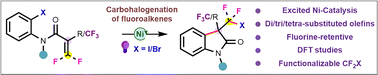 Graphical abstract: Photoinduced Ni-catalyzed carbohalogenation of monofluoro, gem-difluoro, and trifluoromethyl tethered alkenes