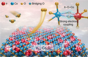 Graphical abstract: Oxygen-bridged electronic coupling of Ir single-atom sites for durable acidic oxygen evolution reaction