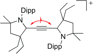 Graphical abstract: Singlet carbenes as mimics for transition metals: synthesis of an air stable organic mixed valence compound [M2(C2)+˙; M = cyclic(alkyl)(amino)carbene]