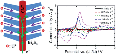 Graphical abstract: Branch-structured Bi2S3–CNT hybrids with improved lithium storage capability