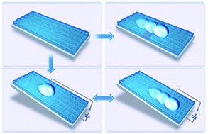 Graphical abstract: Effect of lubricant viscosity on the self-healing properties and electrically driven sliding of droplets on anisotropic slippery surfaces