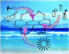 Graphical abstract: Three birds, one stone – photo-/piezo-/chemochromism in one conjugated nanoporous ionic organic network