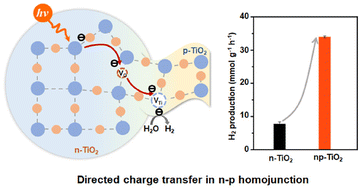 Graphical abstract: A spatial homojunction of titanium vacancies decorated with oxygen vacancies in TiO2 and its directed charge transfer