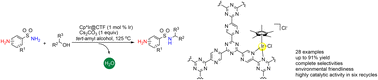 Graphical abstract: Iridium complex immobilized on a high-nitrogen containing covalent triazine framework derived from 2,5-pyrazinedicarbonitrile as a recyclable catalyst for the selective N-alkylation of aminobenzenesulfonamides with alcohols