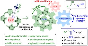 Graphical abstract: Disarming the alkoxide trap to access a practical FeCl3 system for borrowing-hydrogen N-alkylation