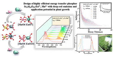 Graphical abstract: Design of highly efficient energy transfer phosphor Sr4Al14O25:Eu2+,Mn4+ with deep-red emission and application potential in plant growth