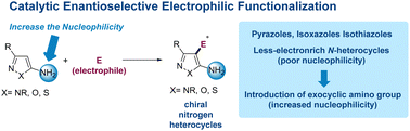 Graphical abstract: Asymmetric electrophilic functionalization of amino-substituted heteroaromatic compounds: a convenient tool for the enantioselective synthesis of nitrogen heterocycles