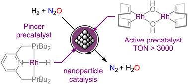 Graphical abstract: Rhodium-catalysed hydrogenation of nitrous oxide