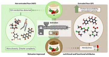 Graphical abstract: Extrusion-driven metabolic shifts in composite flour from coffee and plantain byproducts