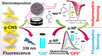 Graphical abstract: Metal-free graphitic carbon nitride nanosheet for dual mode fluorescence and electrochemical detection of para-nitrophenol