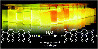 Graphical abstract: Green and highly efficient synthesis of perylene and naphthalene bisimides in nothing but water