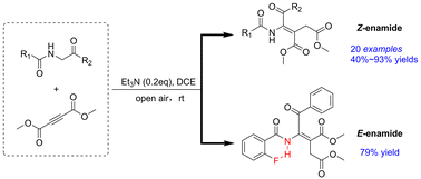 Graphical abstract: Hydrogen-bonding-controlled stereospecific synthesis of Z-enamides