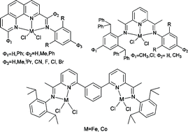 Graphical abstract: Bi- and tri-dentate imino-based iron and cobalt pre-catalysts for ethylene oligo-/polymerization