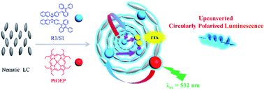 Graphical abstract: Photon-upconverting chiral liquid crystal: significantly amplified upconverted circularly polarized luminescence