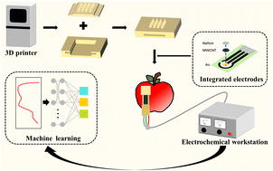 Graphical abstract: A microneedle-based integrated three-electrode system for pesticide detection using machine learning