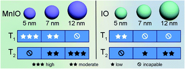 Graphical abstract: Tunable T1 and T2 contrast abilities of manganese-engineered iron oxide nanoparticles through size control