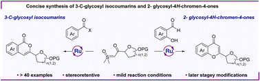 Graphical abstract: Concise synthesis of 3-C-glycosyl isocoumarins and 2-glycosyl-4H-chromen-4-ones