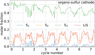 Graphical abstract: Evolution of the sulfur strand length distribution in lithium organo-sulfur batteries monitored through operando X-ray absorption spectrometry