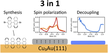 Graphical abstract: A versatile platform for graphene nanoribbon synthesis, electronic decoupling, and spin polarized measurements