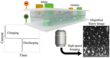 Graphical abstract: Direct observation of carbon slurry flow behavior and its effect on electrochemical performance in a microfluidic electrochemical flow capacitor